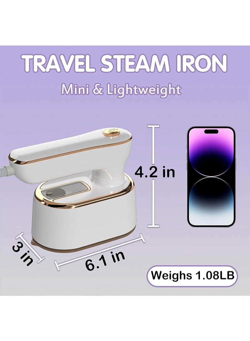 Topyich Iron Steamer - 1000W High-Power Portable Iron, Fast Heat-Up Iron Steamer for Clothes with Wet Dry Use Home Travel Dorm (White) - Image 4