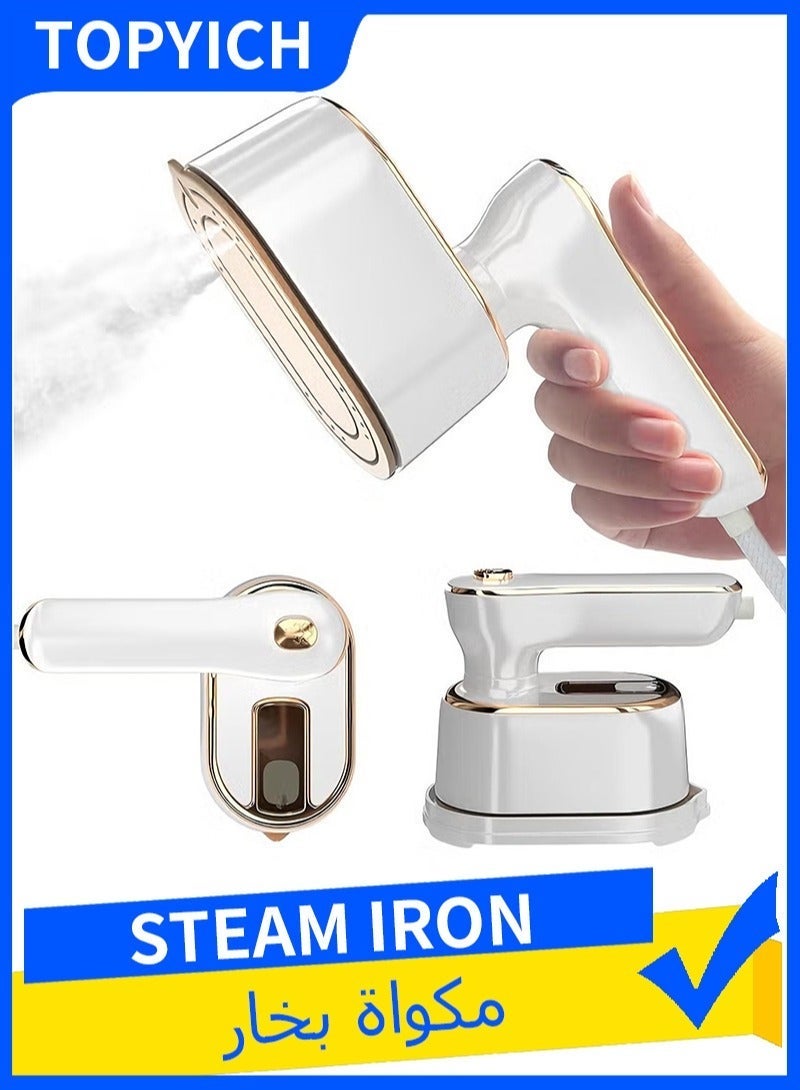 Topyich Iron Steamer - 1000W High-Power Portable Iron, Fast Heat-Up Iron Steamer for Clothes with Wet Dry Use Home Travel Dorm (White) - Image 1