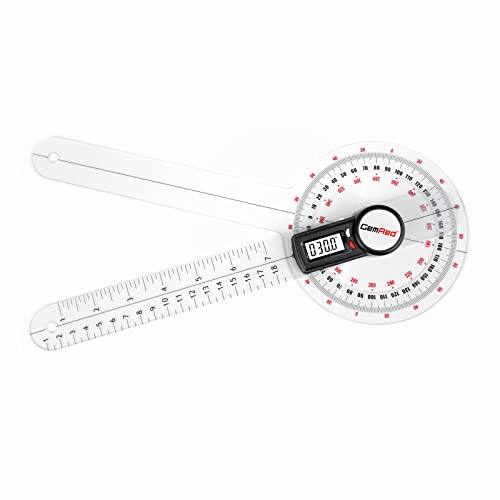 GemRed 12" Digital Goniometer 360 Degree Physical Therapy Plastic Protractor for Joint Range of Motion ROM Measurement - Image 1