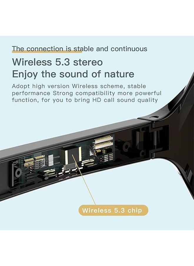 General - Men's audio sunglasses, smart glasses, smart polarized sunglasses, wireless sunglasses with voice control, UV protection sunglasses with microphone and speaker - Image 1