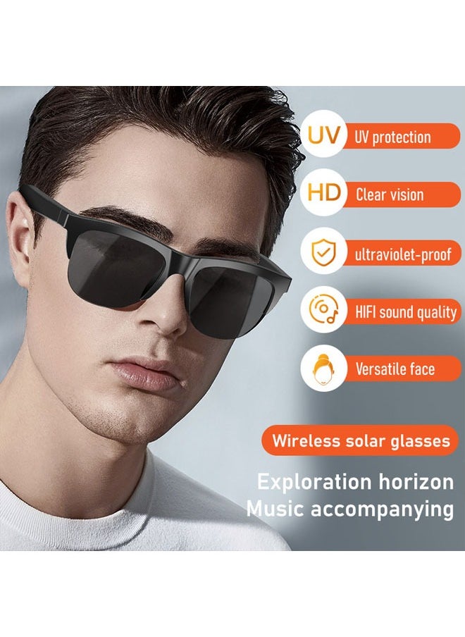 General - Men's audio sunglasses, smart glasses, smart polarized sunglasses, wireless sunglasses with voice control, UV protection sunglasses with microphone and speaker - Image 1