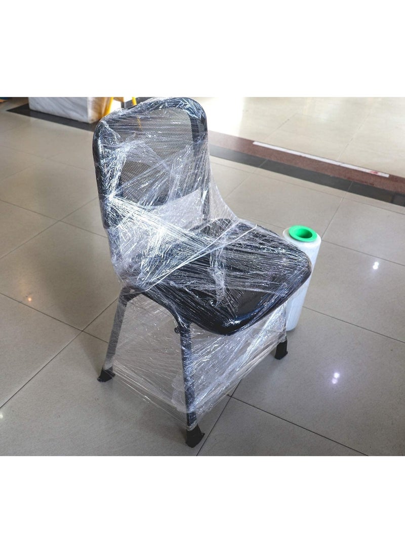 1 Roll Industrial Strength Stretch Wrap 10cm x 200 Clear Plastic Moving Supplies Durable Self Adhesive Wrap  - Image 2