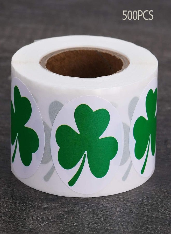 Hrnsnails 500Pcs St Patricks Day Clover Stickers Roll - Green Clover Shape Self-Adhesive Sealing Stickers, 1.5inch Waterproof Decals for St Patricks Day Party Envelope Scrapbook Decor - Image 3