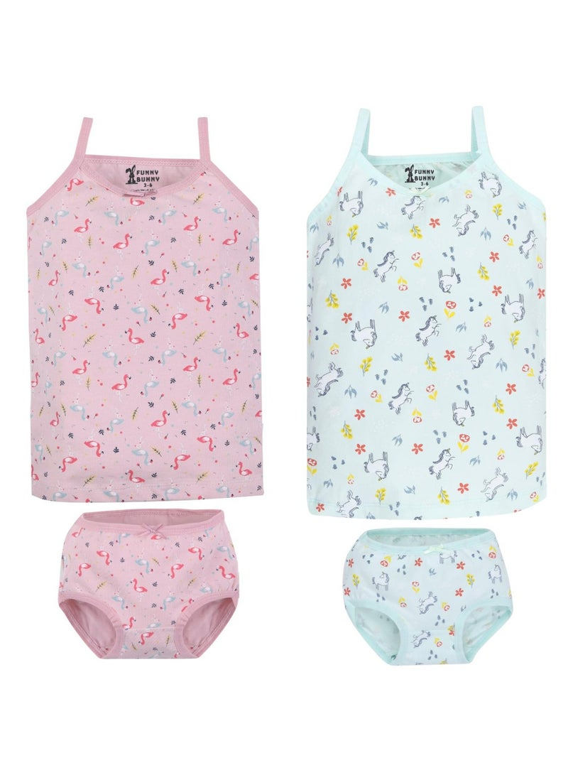 فاني باني باك يحتوي علي 2 طقم داخلي بناتي توب حمالة رفيعة و اندروير بريف - Image 3