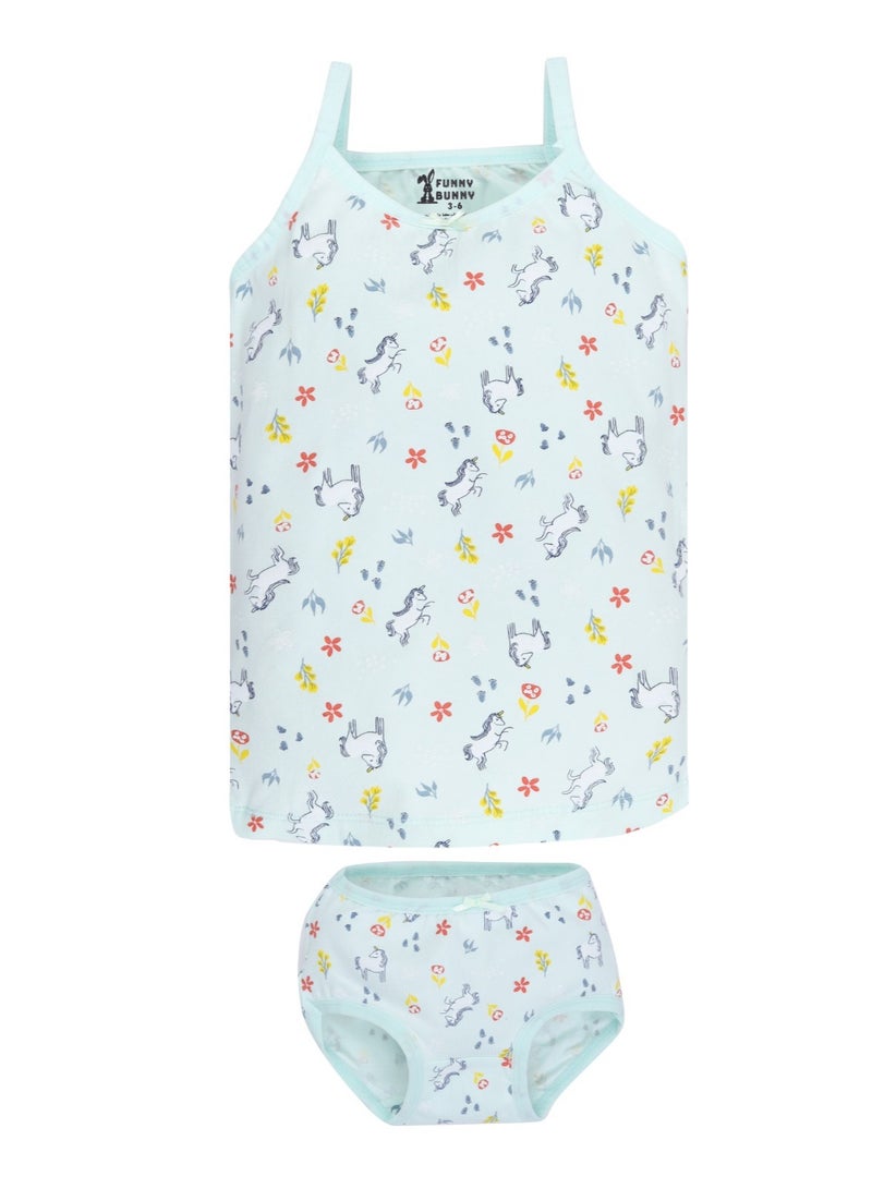 فاني باني باك يحتوي علي 2 طقم داخلي بناتي توب حمالة رفيعة و اندروير بريف - Image 5