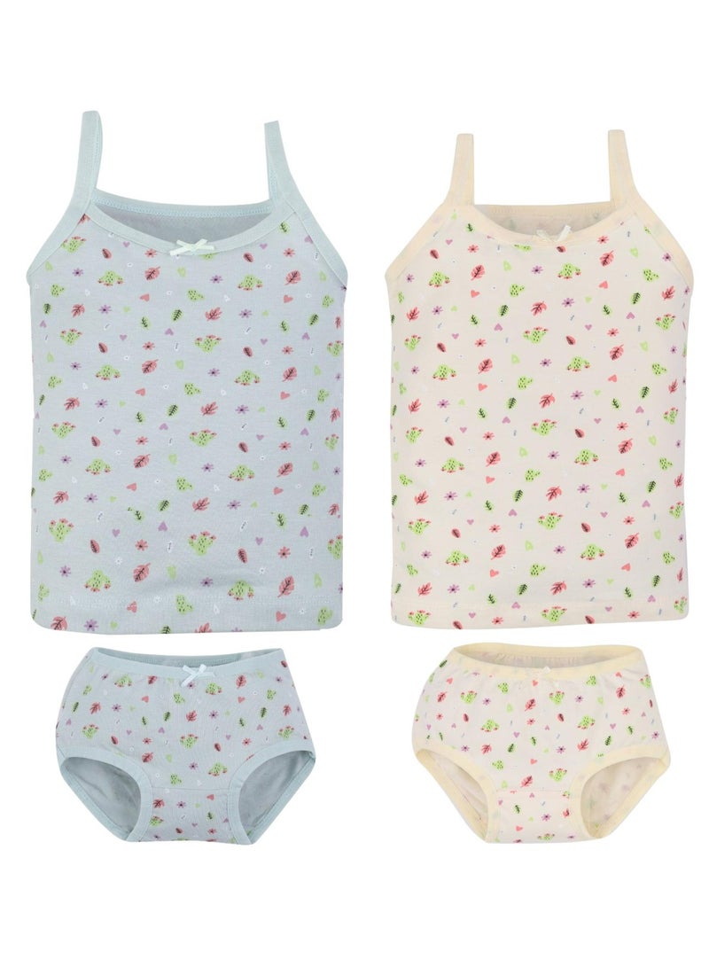 فاني باني باك يحتوي علي 2 طقم داخلي بناتي توب حمالة رفيعة و اندروير بريف - Image 2