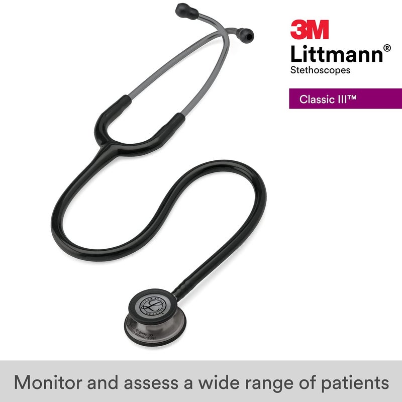 3M Littmann Classic III Stethoscope, Black Tube, 27 Inch - Image 2