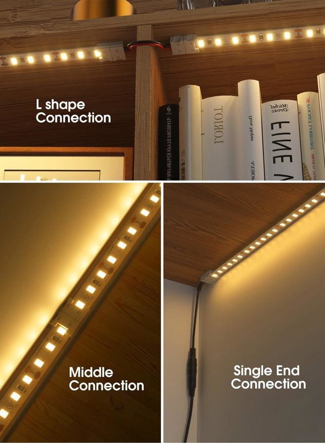 HitLights LED Strip Connector 2Pin 8mm LED Connector Kit Include Solderless Gapless Connector, 6Inch Jumper Connector, DC Female and Connector, DC Jack Splitter for LED Light Strips - Image 4