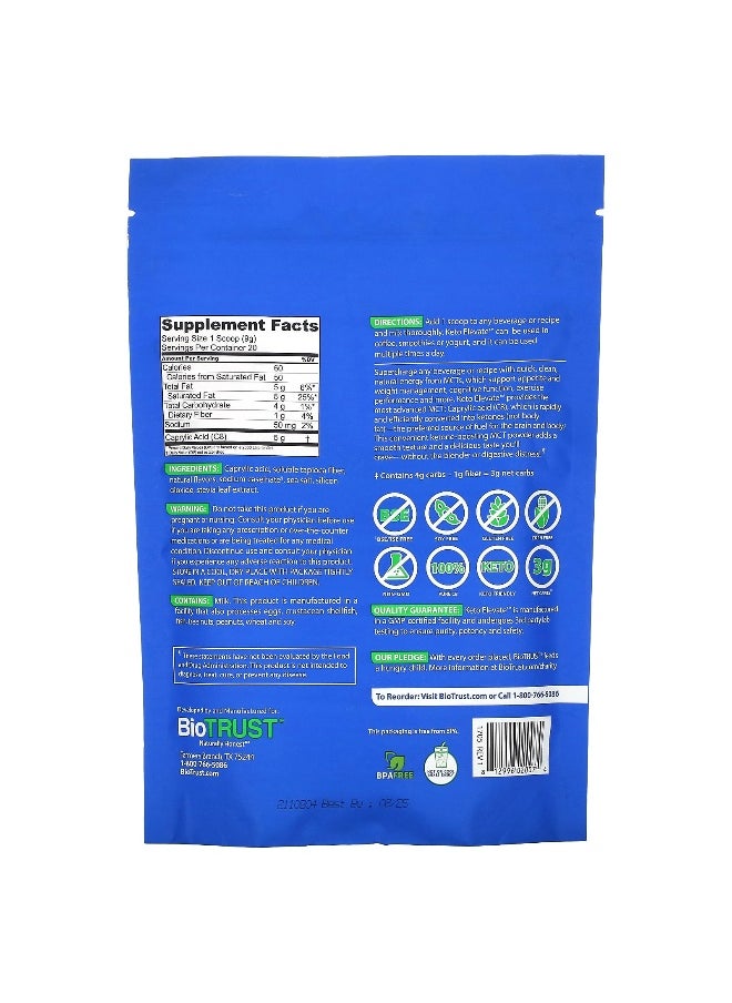 BioTrust BioTRUST, Keto Elevate, C8 MCT Oil Powder, French Vanilla, 6.3 oz (181 g)  - Image 2