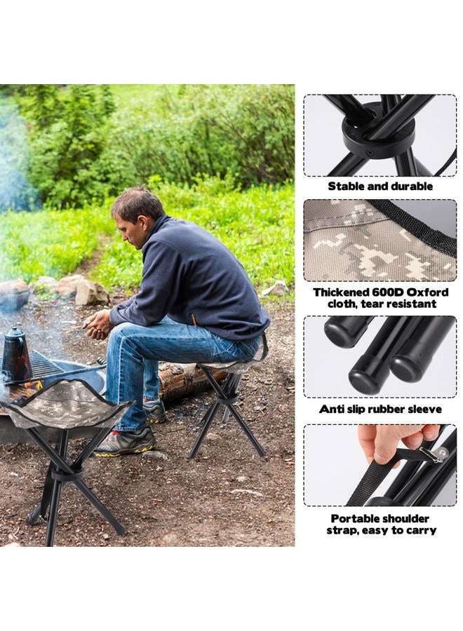 CebraBounze Travel Folding Camping Stool, 14.6 inches Lightweight Outdoor Tripod Chair and Maximum weight 260 lbs Portable Party Chair Fishing Chairs Seat for Camp Hiking Beach Garden and Painting (Camouflage) - Image 3