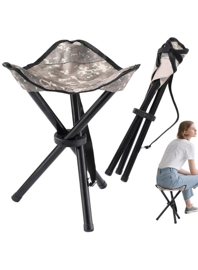 CebraBounze Travel Folding Camping Stool, 14.6 inches Lightweight Outdoor Tripod Chair and Maximum weight 260 lbs Portable Party Chair Fishing Chairs Seat for Camp Hiking Beach Garden and Painting (Camouflage) - Image 1