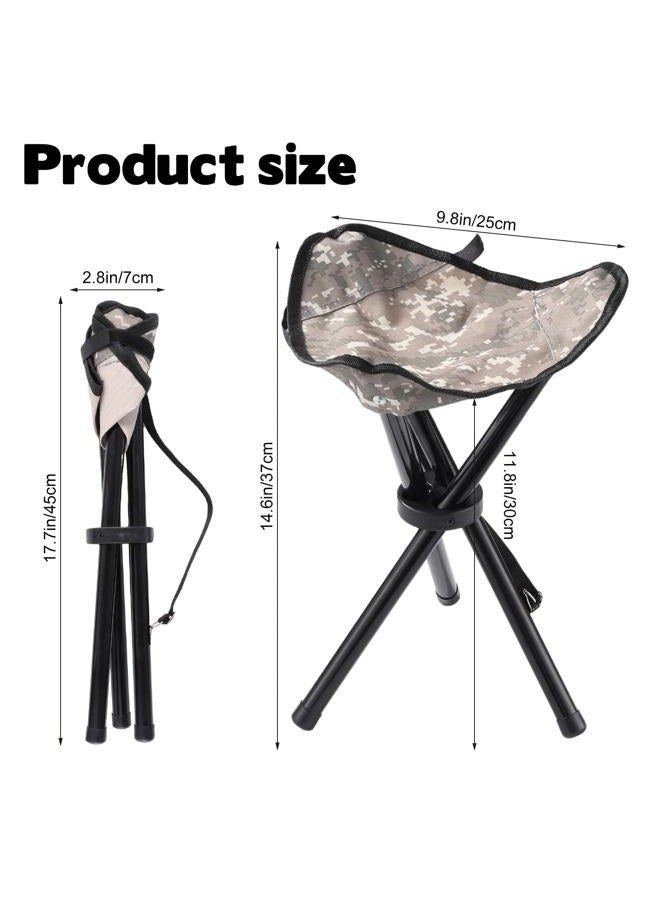 CebraBounze Travel Folding Camping Stool, 14.6 inches Lightweight Outdoor Tripod Chair and Maximum weight 260 lbs Portable Party Chair Fishing Chairs Seat for Camp Hiking Beach Garden and Painting (Camouflage) - Image 2