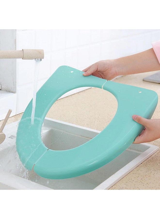 HEALLILY Folding Toilet Pad for Home Travel Potty Seat Washable Folding Safe Pad Training Toilet Seat Cover Cushion for and Kids (Green) - Image 5
