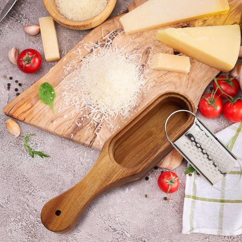 YelaJoy Box Cheese Grinder Grater with Wood Handle, Stainless Steel Cutter Kitchen Gadgets, Shredder Zester Grater for Lemon, Potato, Chocolate, Home, Restaurant, Camping Picnic - Image 5