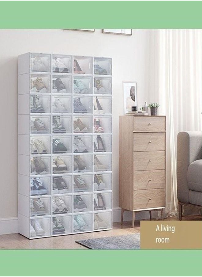 C&C Home 24 قطعة من رفوف تخزين الأحذية المنزلية القابلة للتكديس بتصميم جديد مقاس 33.5 × 90 × 84 سنتيمتر  - Image 2