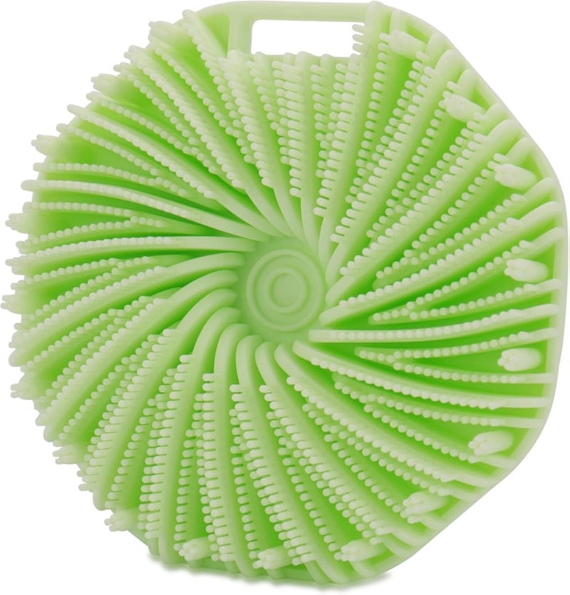 Silicone Body Scrubber，exfoliating Body Scrubber,Silicone Loofah,Non-Slip Body Brush,Body Scrubbers for Use in Shower, Suitable for Women, Men, Elderly, Babies (Green)
