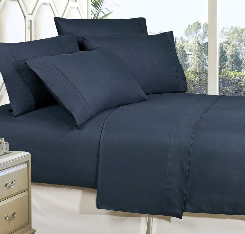 CELINE LINEN Best  Softest  Coziest Bed Sheets Ever! 1800 Premier Hotel Quality Wrinkle-Resistant 3-Piece Sheet Set with Deep Pockets  Twin Navy Blue - Image 1