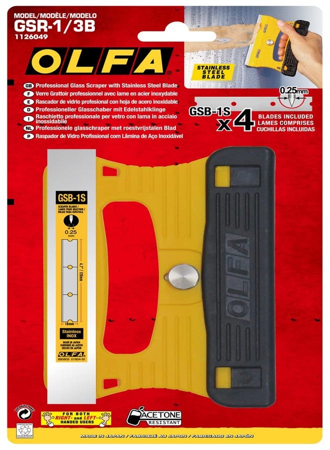 OLFA 120mm Multi Grip Razor Scraper (GSR-1/3B) - Stainless Steel Razor Blade Scraper Tool with Blade Guard & Non Slip Handle for Glass, Paint, Floors, Replacement Blades: OLFA 120mm GSB-1S Blades - Image 2