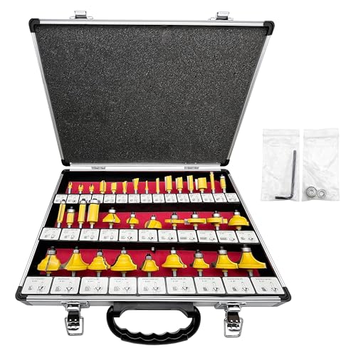 LU&MN Carbide Tipped Router Bit Set ( 35 PCS) with 1/4" Shank Wood Milling Saw Cutter, Multi-Purpose (Woodworking Tools for Home Improvement and DIY) - Image 2