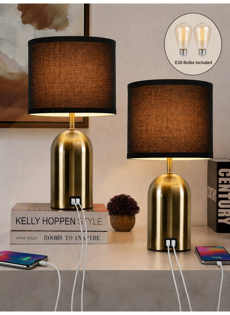 Aurrako 2 Pcs Table Lamp - Modern Night Lights for Bedroom, Living Room, Study Room, Office - Image 1