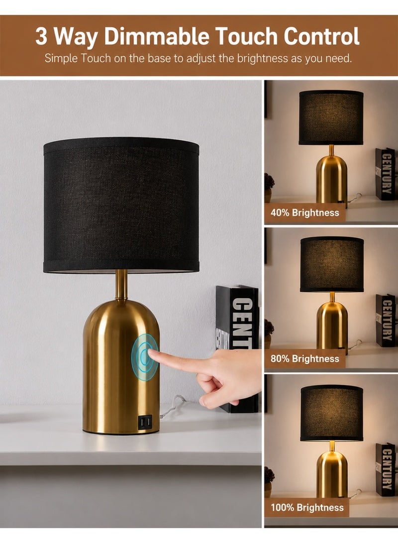 Aurrako 2 Pcs Table Lamp - Modern Night Lights for Bedroom, Living Room, Study Room, Office - Image 2