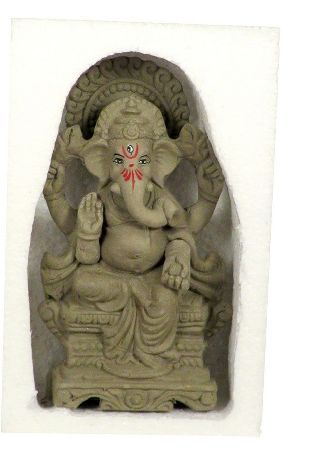 Suninow 100% Eco Friendly Clay Ganesh Idol for Ganesh Chaturthi 7.4 inch | Water Soluble | Ganesh chaturthi Idol | Clay Ganesha Idol (gi1) - Image 3