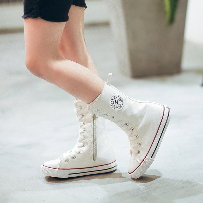 2026 Spring New Children'S Canvas Shoes High-Top Boys And Girls Shoes White Sneakers Korean Style Baby Canvas Shoes 5056 - Image 5