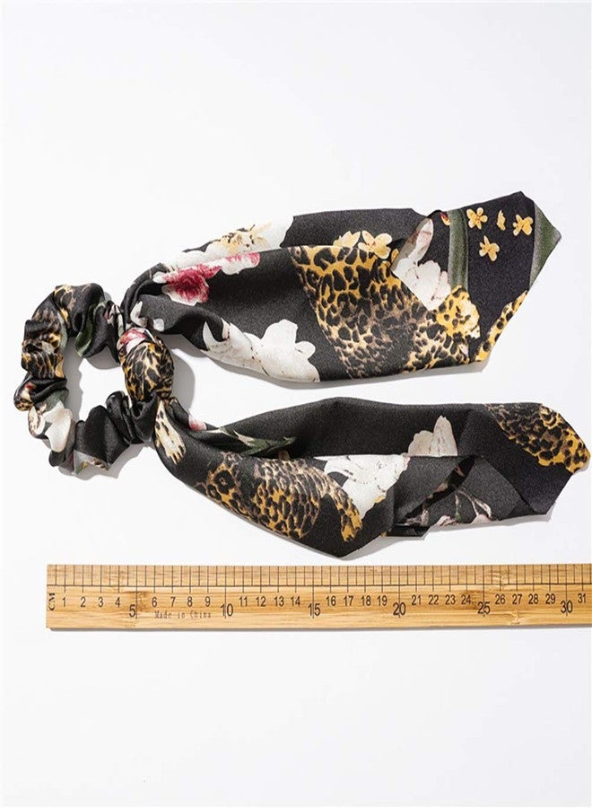 دينبري ربطات شعر حريرية بنقشة بيزلي مع فيونكات من الشرائط وربطات شعر مطبوعة بالزهور - Image 3