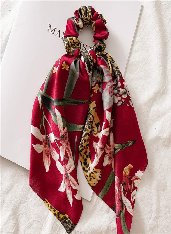 دينبري ربطات شعر حريرية بنقشة بيزلي مع فيونكات من الشرائط وربطات شعر مطبوعة بالزهور - Image 4