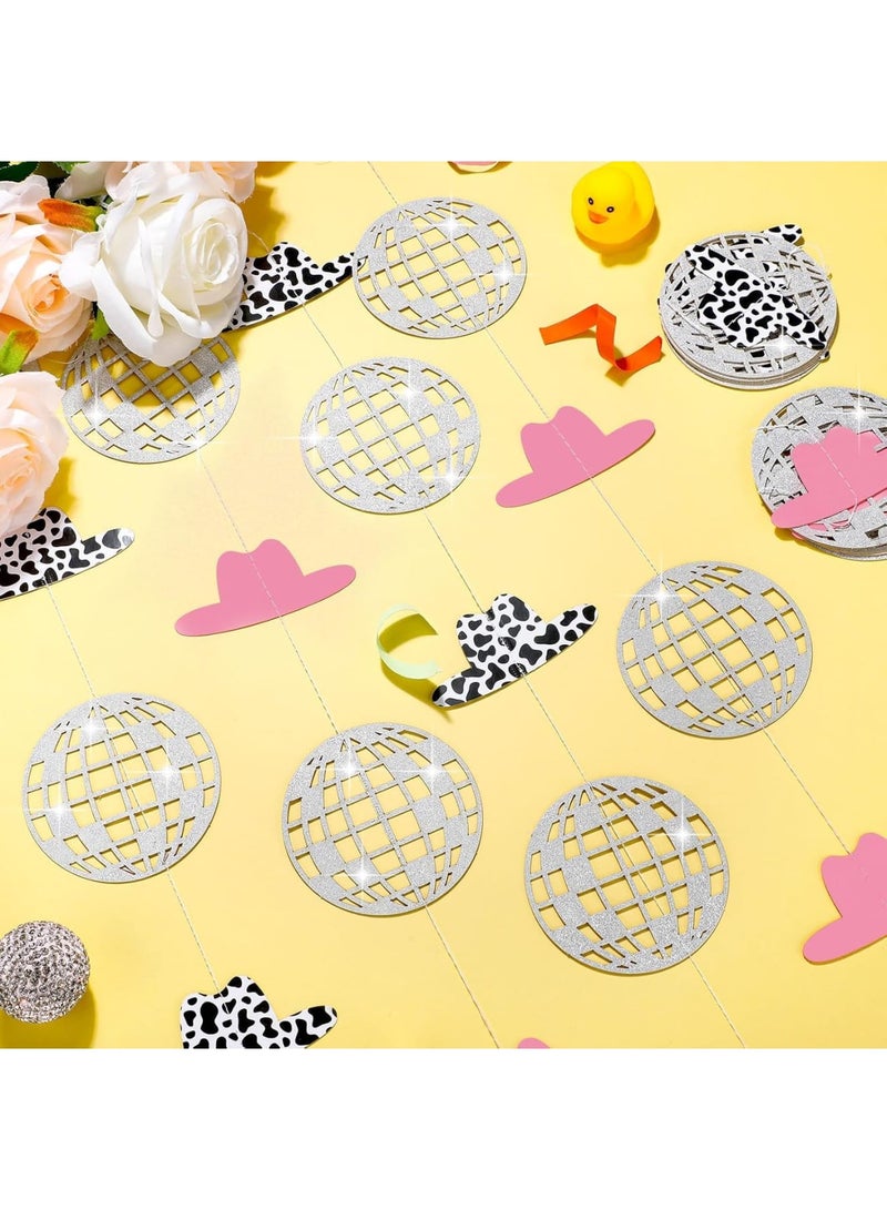 SYOSI Party Decorations, Glitter Disco Ball Garland String and Hanging Swirl Streamers Western Theme Party Supplies for Birthday Celebration Event Room Decor, 8 Pcs - Image 3