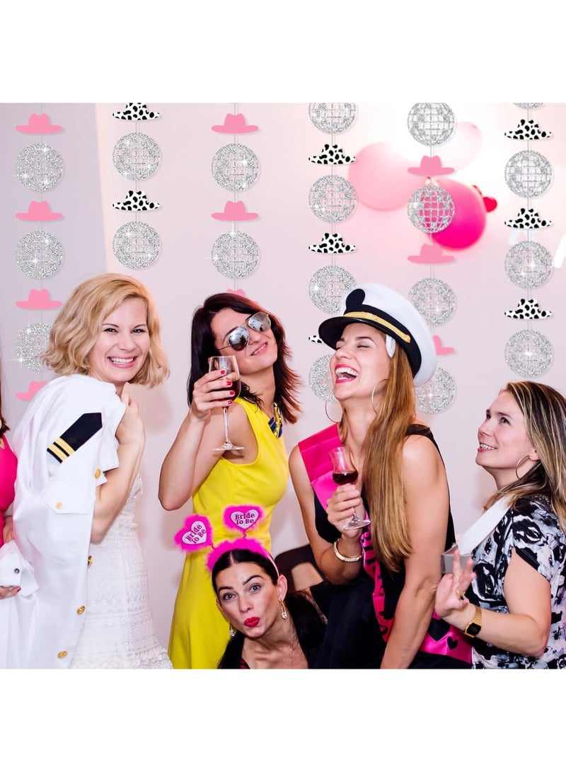 SYOSI Party Decorations, Glitter Disco Ball Garland String and Hanging Swirl Streamers Western Theme Party Supplies for Birthday Celebration Event Room Decor, 8 Pcs - Image 5