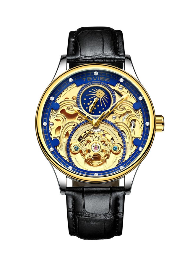 تيفيز ساعة يد كرونوغراف بسوار من الجلد طراز T820A GBL للرجال