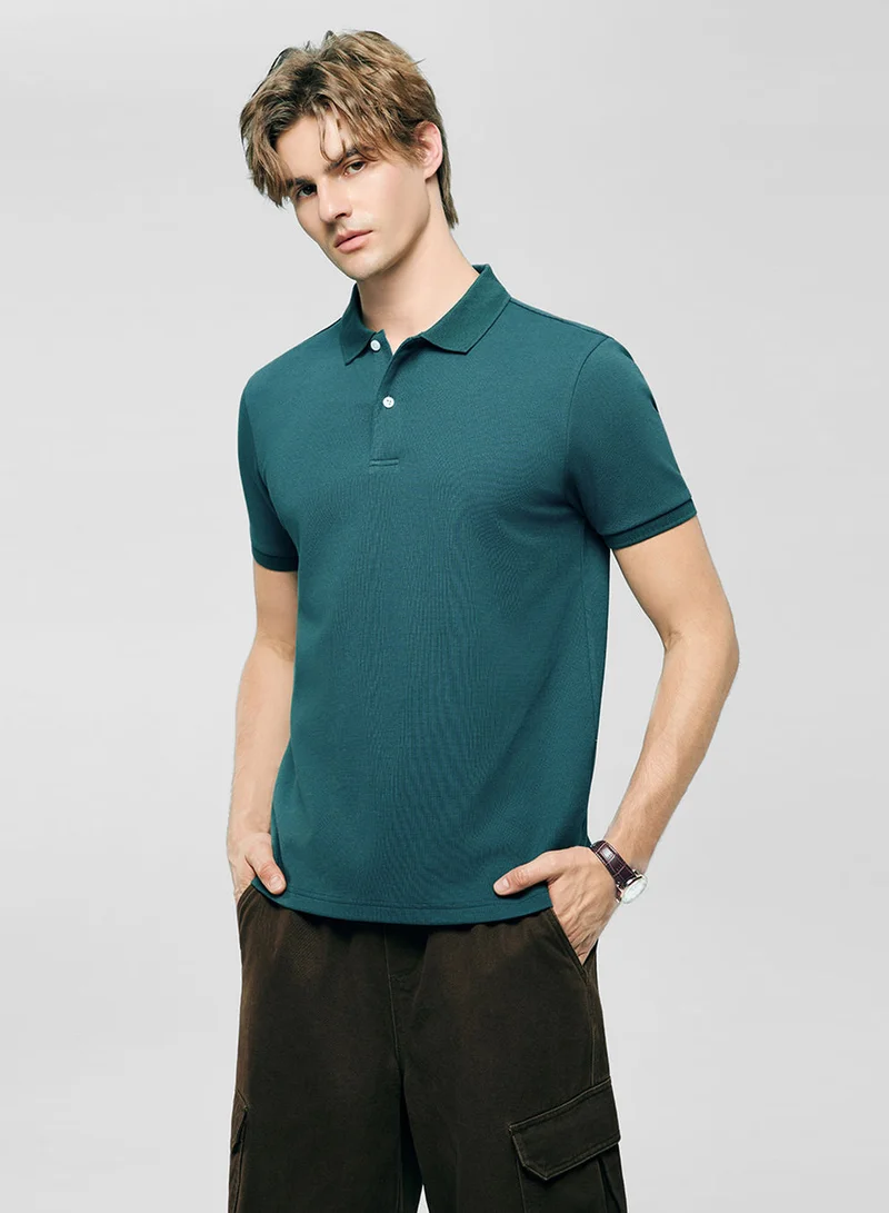 جيوردانو Men's Slim Waffle Knit Premium Polo