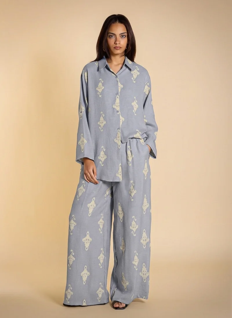 SHAPES PRINTED COMFORT SHIRT SET