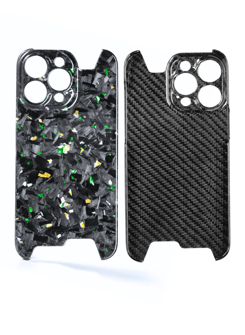 SOLARAE Real Aramid Carbon Fiber Ultra Thin Case Cover For iPhone 14 Pro Max (Gold Green). - Image 1