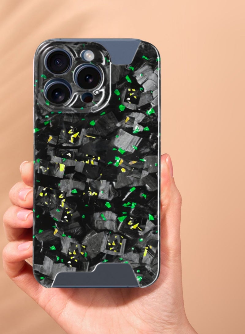 SOLARAE Real Aramid Carbon Fiber Ultra Thin Case Cover For iPhone 14 Pro Max (Gold Green). - Image 3