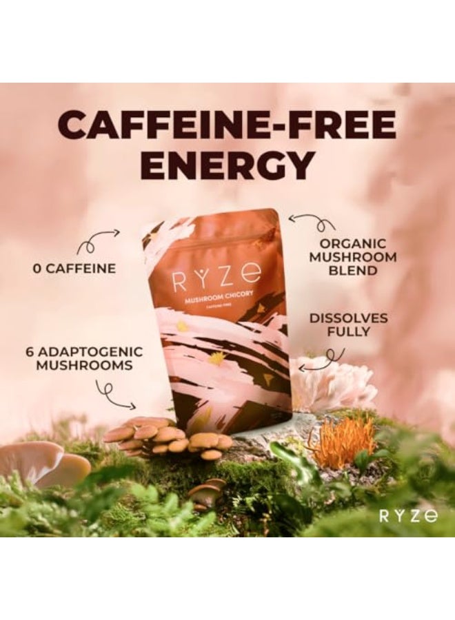 RYZE SUPERFOODS Mushroom Chicory with 6 Organic Adaptogenic Mushrooms, Keto Decaf Coffee with Chicory Root for Energy, Focus, Digestion, Immunity with Lions Mane, Turkey Tail, Shiitake - Image 2