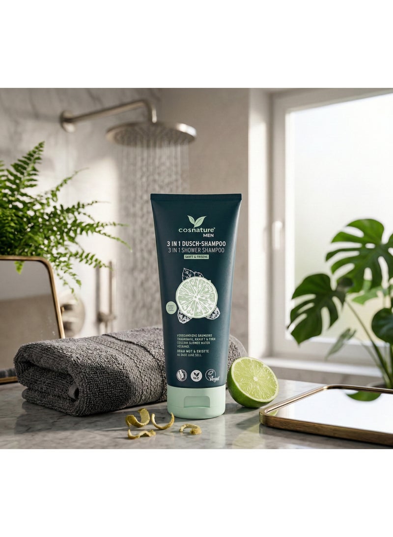 Cosnature Hop MEN 3-in-1 Shower Shampoo 200 ML | Refreshing, Cleansing & Energizing – Made in Germany - Image 2