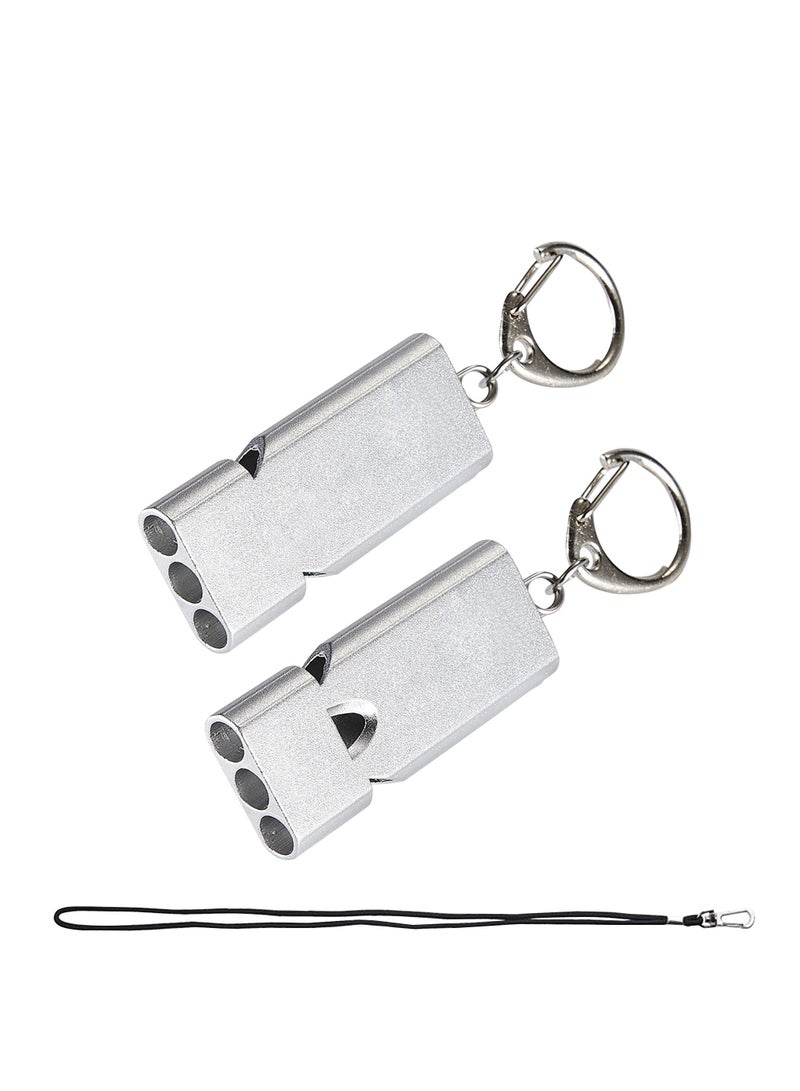 Three Tubes Survival Whistles, KASTWAVE Outdoor Safety Whistles Hiking Emergency Whistle With Lanyard and Key Ring for Hiking, Camping, Mountaining