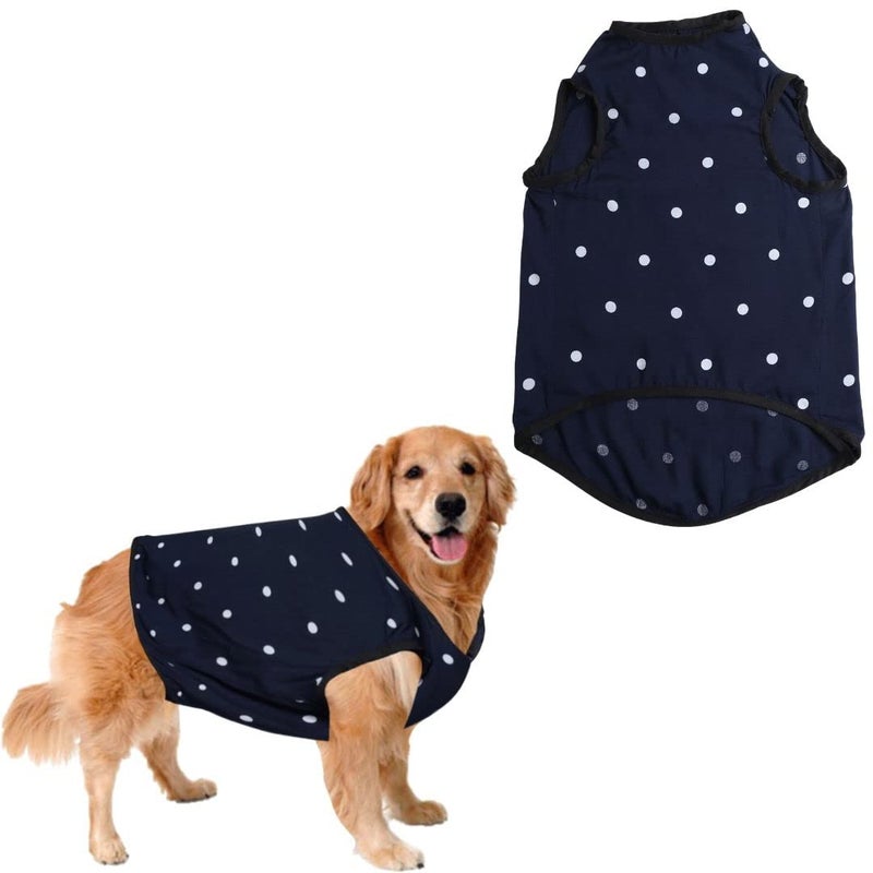 Sage Square Crazy Printed Dog T-Shirt, Trending Dog T-Shirt, Ultra Soft & Light Weight, Comfortable & Breathable Dog Apparel, Trendy Outfit (Polka Blue) (Small - 14inch) - Image 1