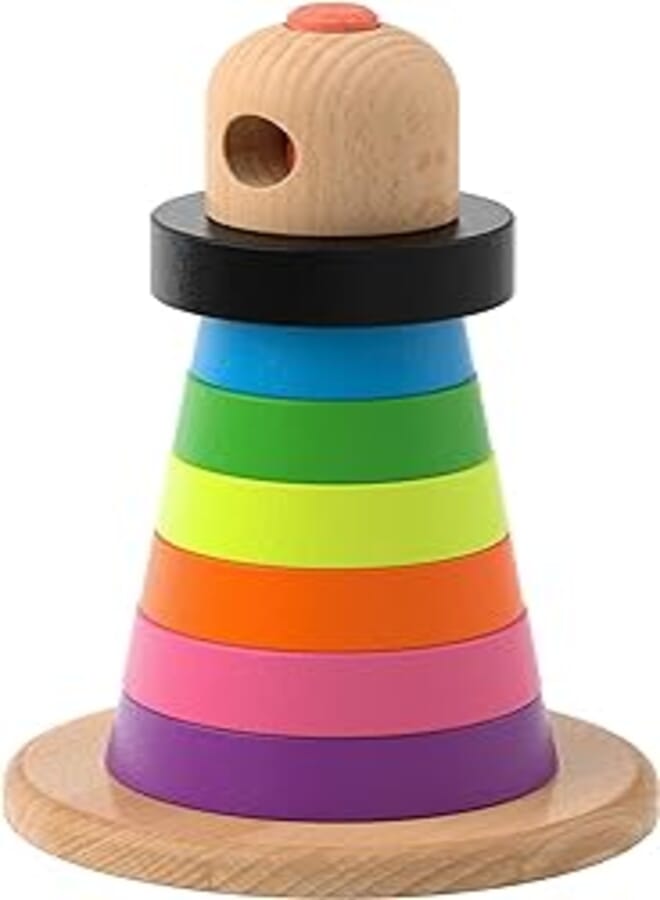 Ikea MULA Stacking Rings, Multicolour, Beech