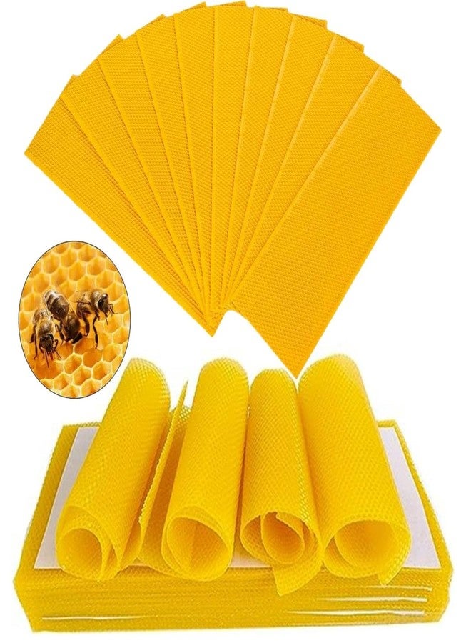TooGet Beeswax Foundation Sheets, 10-Pack Natural Yellow Beeswax Sheets for Beekeeping Hive Frames & Candle Making Supplies - 13.3 x 9 cm - Image 1