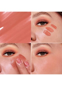 VINCINER Liquid Blush, Soft Cream Blush Makeup with Cushion Applicator for Cheeks, Natural Glossy, Improve Complexion, Long-Wearing, Blush Makeup for Face, Eyes and Lips  - Image 3