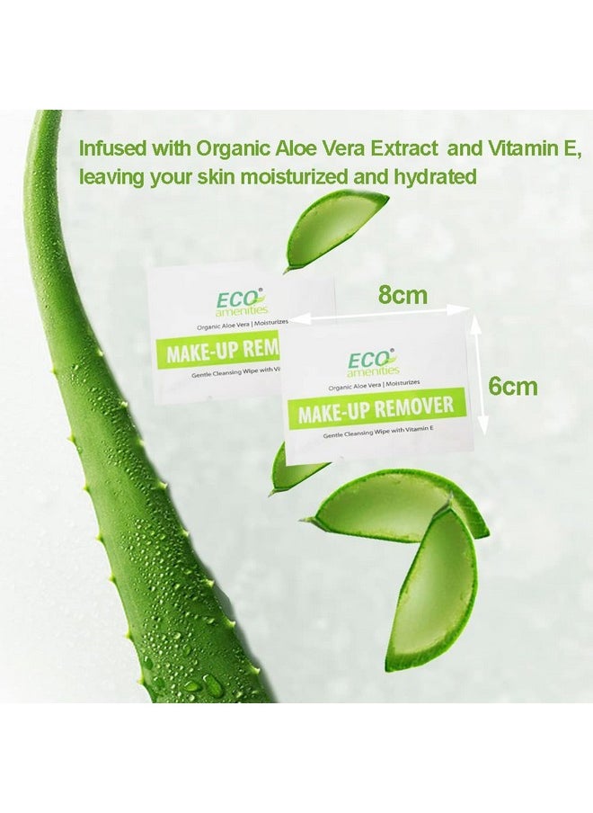 ECO Amenities 180 Count Makeup Remover Wipes With Aloe Vera And Vitamin E Individually Wrapped Facial Towelettes Skin Cleansing Wipes  - Image 3