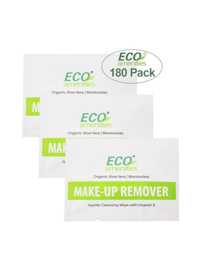ECO Amenities 180 Count Makeup Remover Wipes With Aloe Vera And Vitamin E Individually Wrapped Facial Towelettes Skin Cleansing Wipes  - Image 2