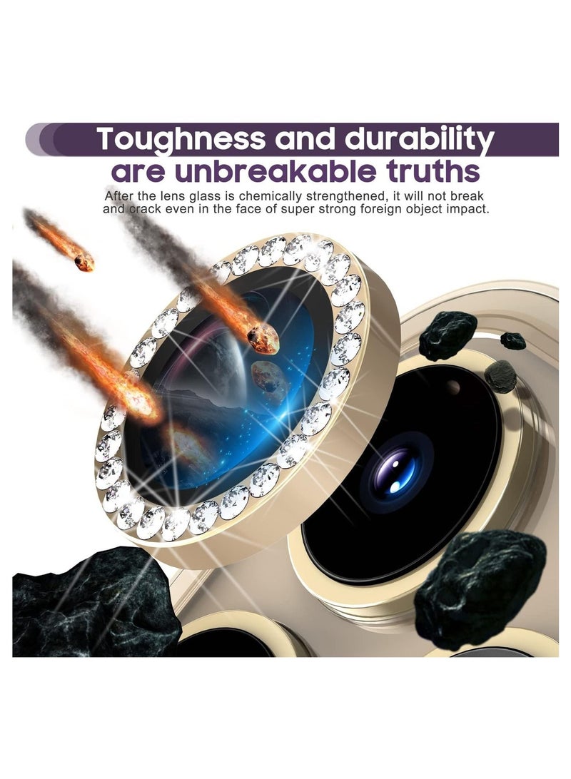 iPhone 14 Pro 6.1 inch /14 Pro Max 6.7 inch Camera Lens Protector, Set with Diamonds Bling Camera Cover Tempered Glass - Image 2