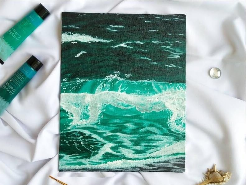 Qatalitic Set of 6 pc. 8 x 10 inch Canvas Board, 100% Cotton, Acid Free, Blank White 4mm Thickness Canvases for Oil, Acrylic & Watercolour Paint - Image 5