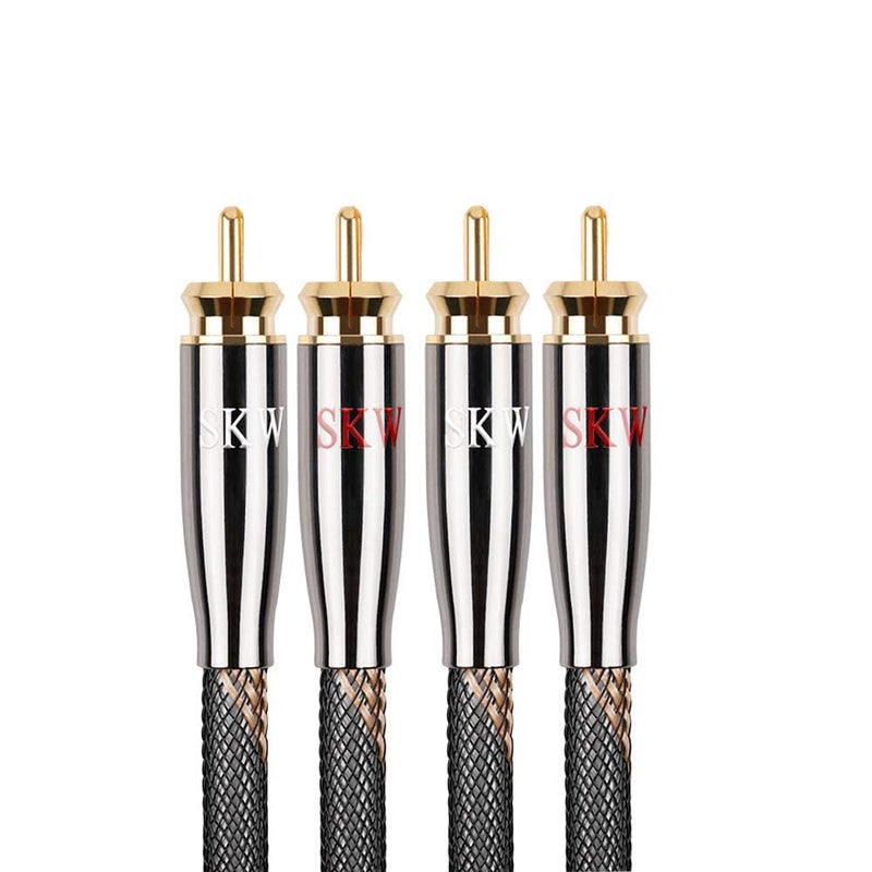 SKW Audiophiles RCA Cable 2RCA Male to 2RCA Male HiFi System Interconnect Cable with Diameter 7mm 98ft3M
