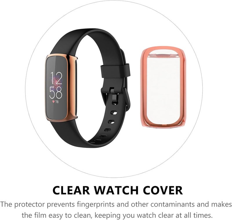 2pcs Full TPU Protective Case with Screen Bumper Shell, Rose Gold Watch Cover Protector for Fitness Tracker Accessories - Image 4
