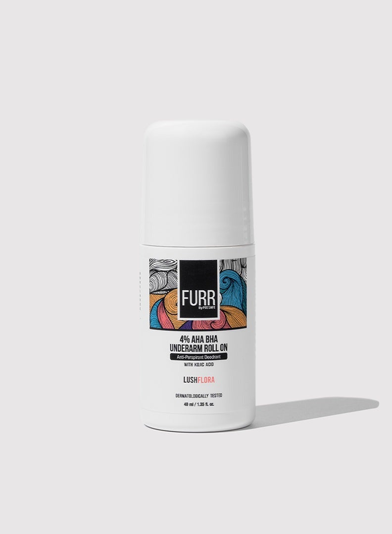 FURR 4% AHA BHA Underarm Roll On with Kojic Acid | Helps Reduce Pigmentation, Prevents Body Odour & Brightens Skin, Dermatologically Tested, Antiperspirant Luch Flora Fragrance - 40ml - Image 4